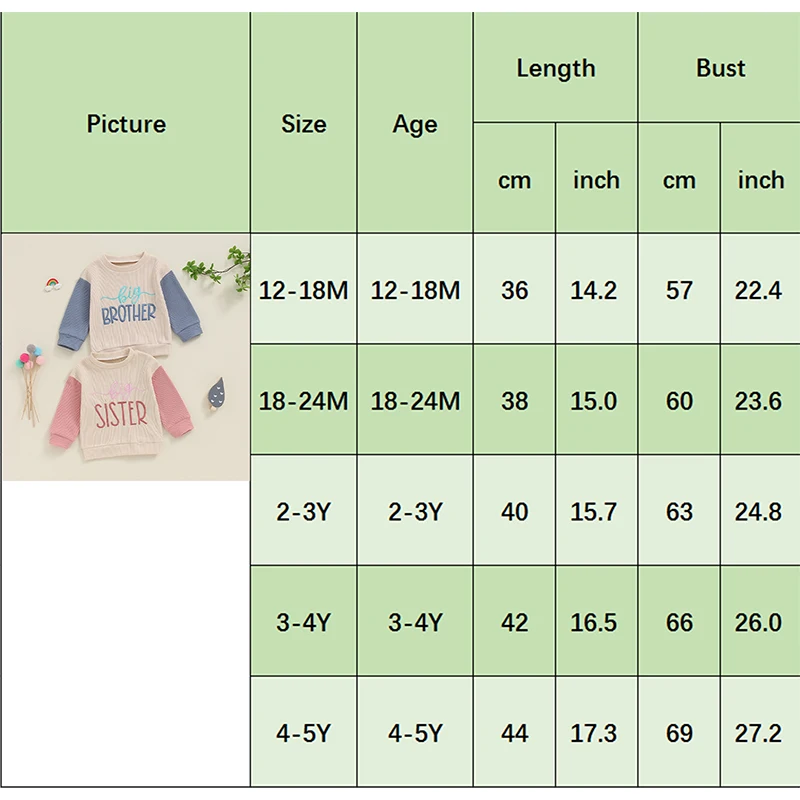 Ubranka dla malucha Baby Girl Boy starsza siostra bluza z okrągłym wycięciem starszy brat nadwymiarowy sweter wafel jesienna odzież dziecięca