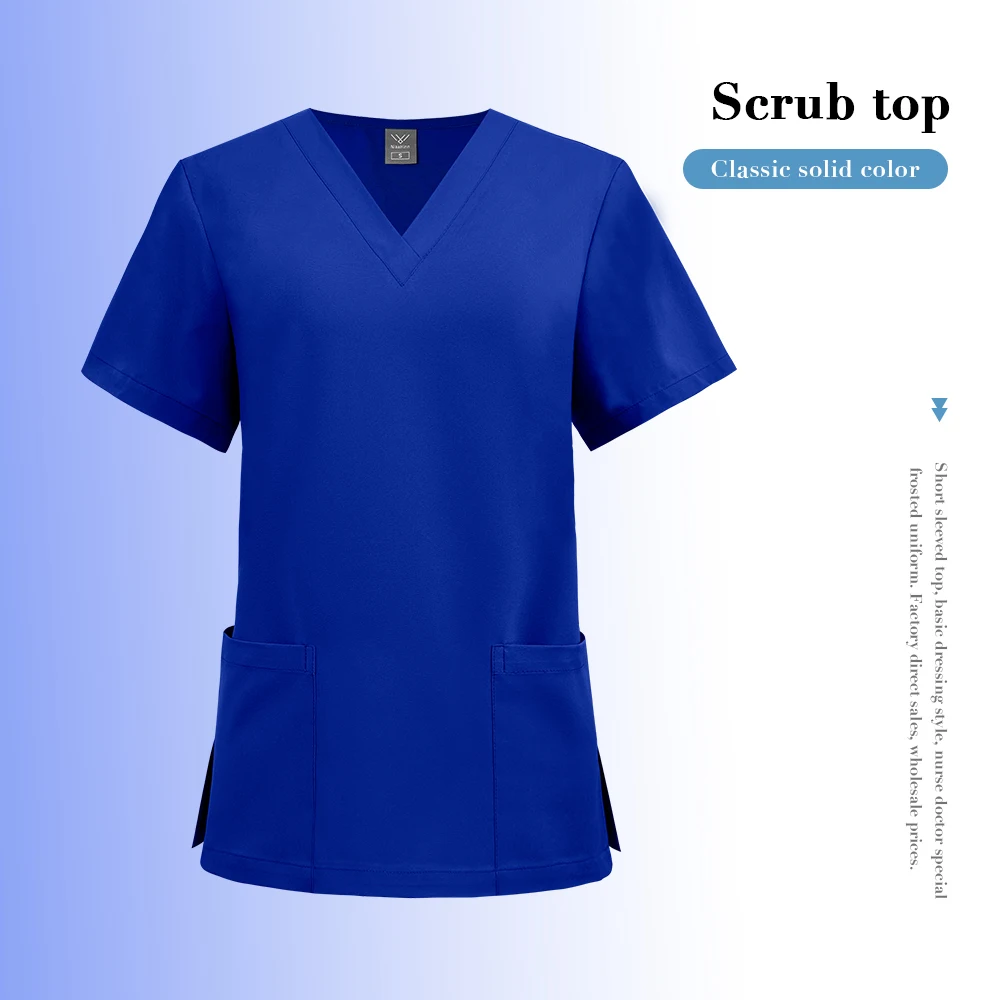 ชุดยูนิฟอร์มพยาบาลแบบยืดหยุ่นและน้ำหนักเบา สำหรับร้านเสริมสวย สปา โรงพยาบาล ร้านขายยา ห้องปฏิบัติการ คลินิกทันตกรรม เสื้อคลุมแพทย์ ชุดทำงานสำหรับทั้งชายและหญิง