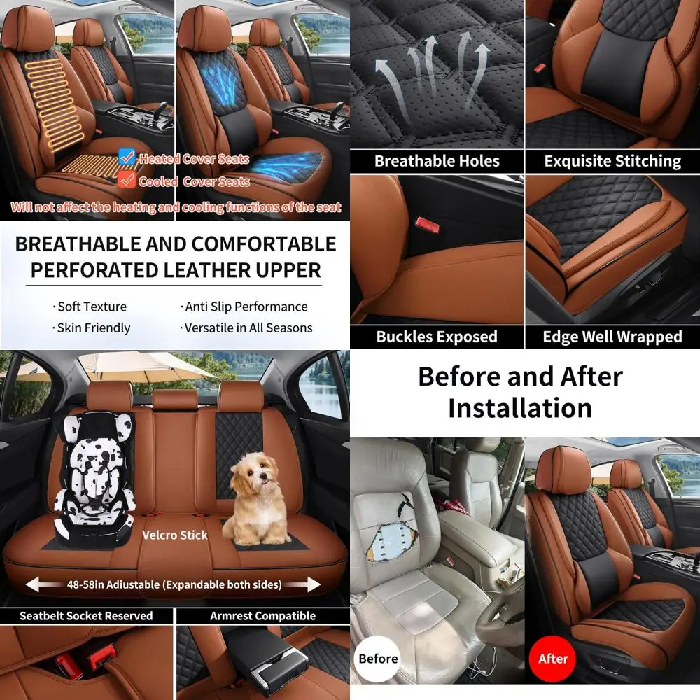 

Чехлы на автомобильные сиденья, роскошная водонепроницаемая нескользящая защита сидений из искусственной кожи, универсальная, подходит для большинства автомобилей, внедорожников, грузовиков, пикапов, автомобилей