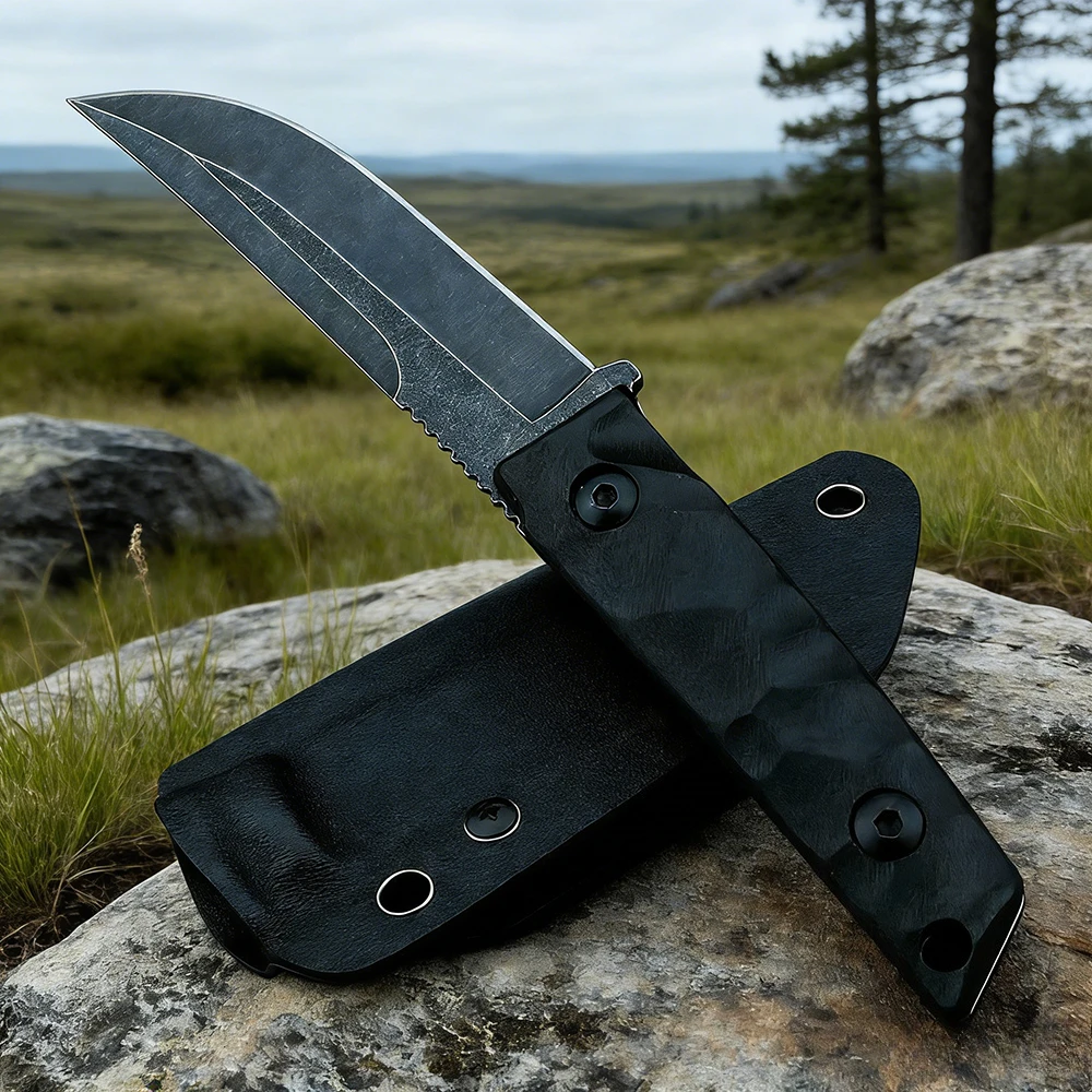 

Нож EDC Stonewashed для активного отдыха, незаменимый для кемпинга, приключений в джунглях, выживания в дикой природе, охоты, прямой нож
