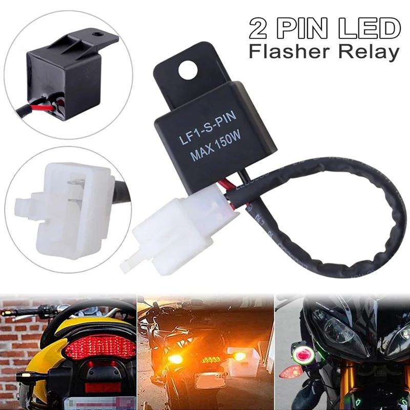 LED Wired Turn Signal Flasher Relay Flasher Relay Motorcycle 150W 2 3-wire Sealed Flasher 2 Pin Motorcycle Blinker Relay