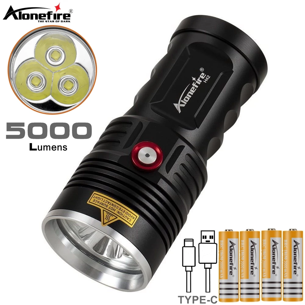 6500k 3x XHP50 LED 60W Super Bright USB Rechargable Outdoor High power Flashlight Tactical Hunting Fishing Hiking Camping Torch