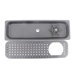 Stainless Steel Flush Mount Drip Tray with Glass Rinser 52cm x 15.8cm x 4cm Homebrew Bar Accessories