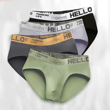 4Pcs/Lot Men's Briefs Mens Underwear Sexy Shorts Men's Panties Breathable Male Elastic Underpants Para Hombres Large Size 2