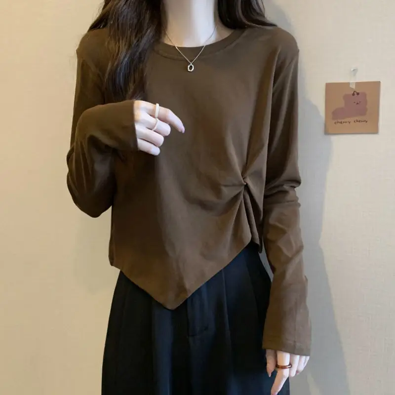 

Long-sleeved T-shirt Careful Base Shirt Spring and Autumn Slimming Irregular Tops
