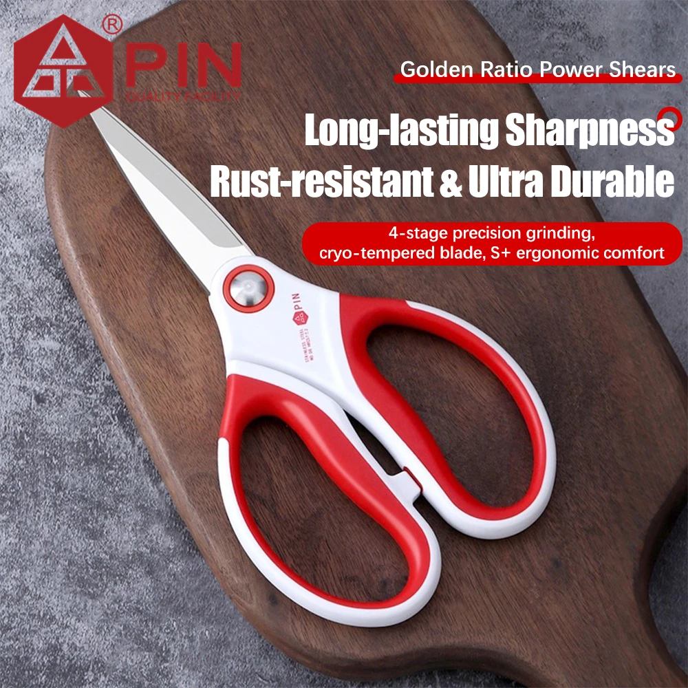 

PIN Ultra Sharp Utility Scissors for Office School Home, Comfort Grip All Purpose Shears for Paper, Fabric, Craft & General Use