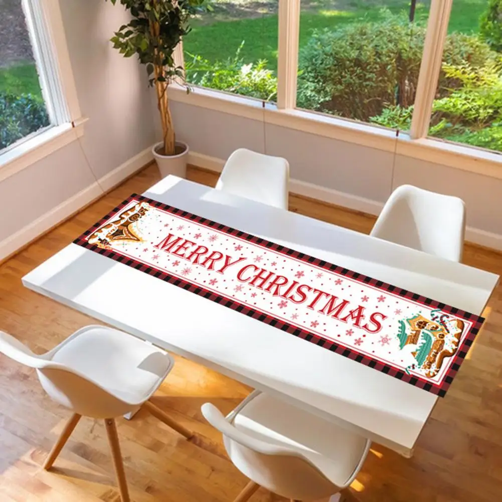 

Bright Colored Table Runner Festive Table Runner Durable Cartoon Pattern Christmas Table Runner Festive Kitchen for Holiday