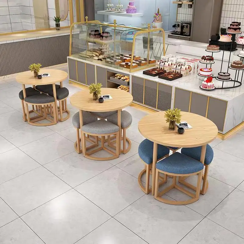 Simple Restaurant Chairs Tables a Table with 4 Chairs Burger Restaurant Can Accommodate the Combination of Tables and Chairs