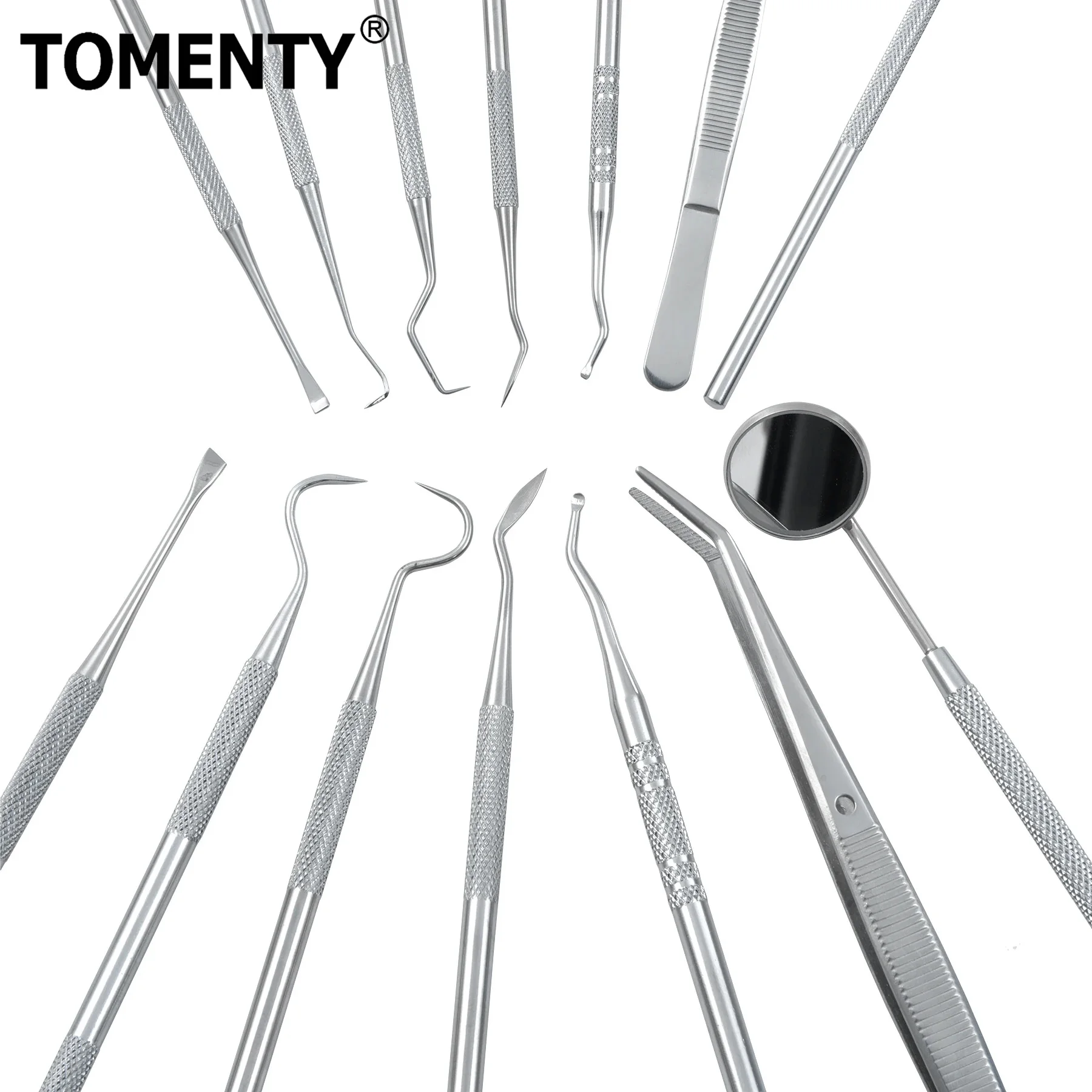 

TOMENTY 1pc Double-ended Dental Stainless Steel Clean Tools Dentist Mirror Double Probe Sickle Hoe Sickle Scaler Tooth Care Tool