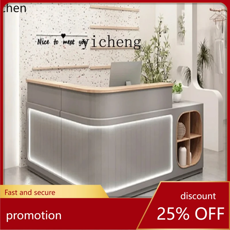 HXL Modern Cashier Bar Counter Beauty Salon Clothing Store Counter Store Small Company Reception Desk