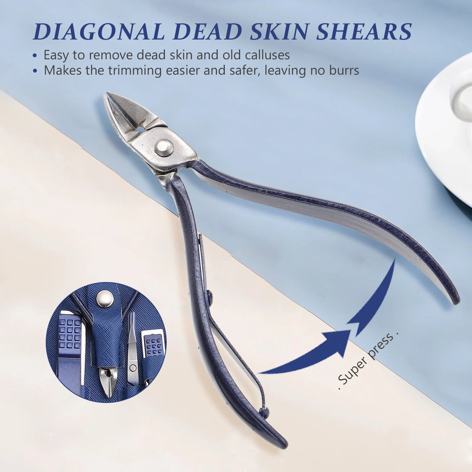 

1 комплект, набор для ухода за ногтями из нержавеющей стали, профессиональный маникюрный набор с ушной щипкой, пинцет для бровей, очиститель омертвевшей кожи, портативный дизайн