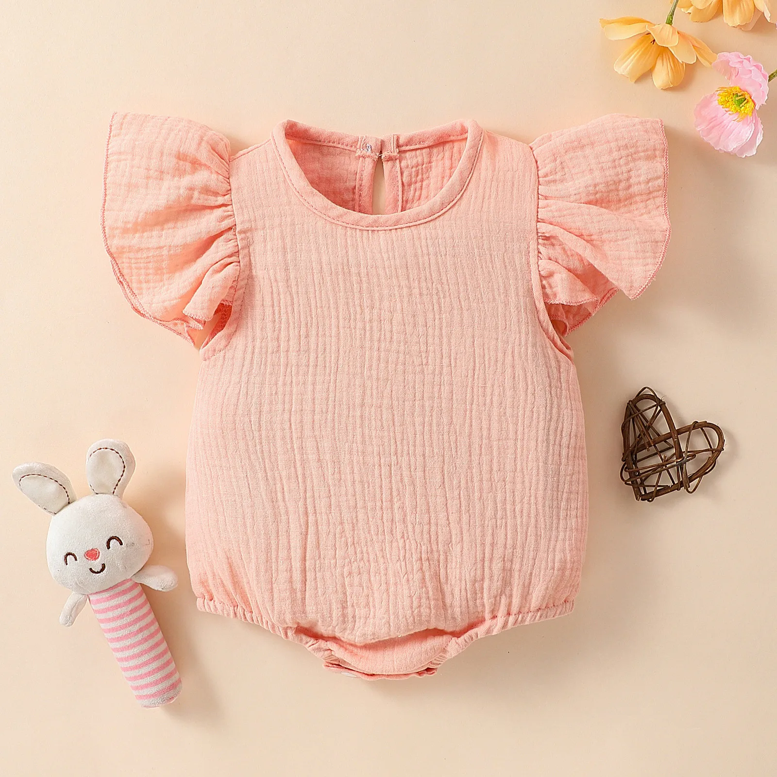 Newborn Girl Romper Autumn Winter Baby Girl Sleeveless Solid Color Jumpsuit Infant Girl Bodysuit Baby Cute Clothes 0-2 Years Old