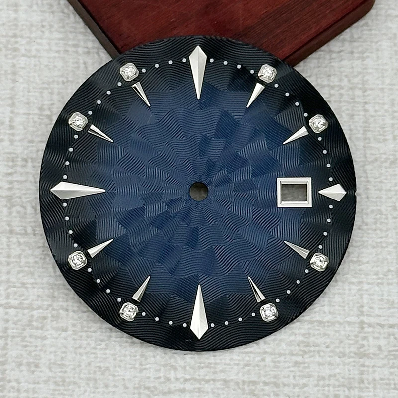 35mm Dial With Sunburst Finish And Diamond-Index Design Cocktail-Style NH35 Dial For Fit NH35 And NH36 Movements Watch Dial