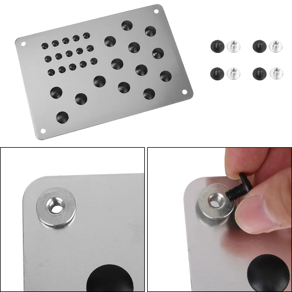 Silber Innen zubehör Auto legierung Platte rutsch feste Teppich Patch Auto Boden matte Anti-Rutsch-Pad Fuß Ferse Scuff Platte Universal