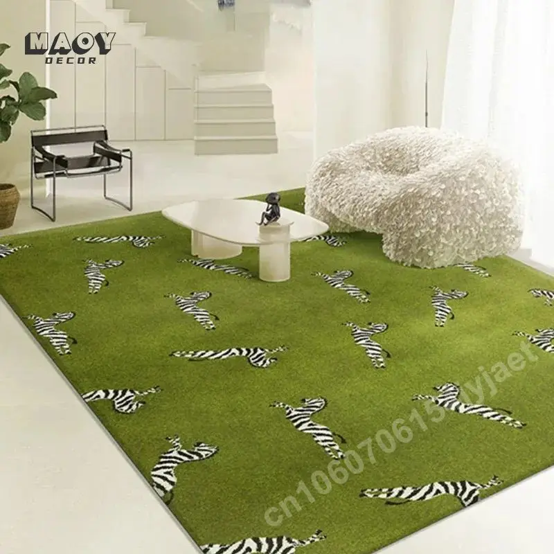 Leopard Carpet Light Luxury Household Non-slip Washable Large Size Area Mat Home Living Room Bedroom Sofa Doormat Decoration Rug