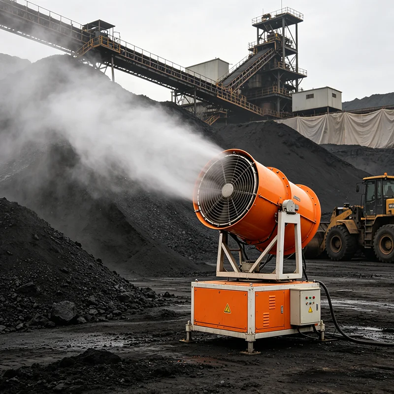 Fog Cannon Machine 50M Long‑Range Automatic Rotating Industrial Mist Cannon Used for Quarry Dust Reduction