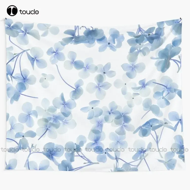 Hydrangea Flower Floral Blue Botany Tapestry Home Tapestry Tapestry Wall Hanging For Living Room Bedroom Dorm Room Home Decor