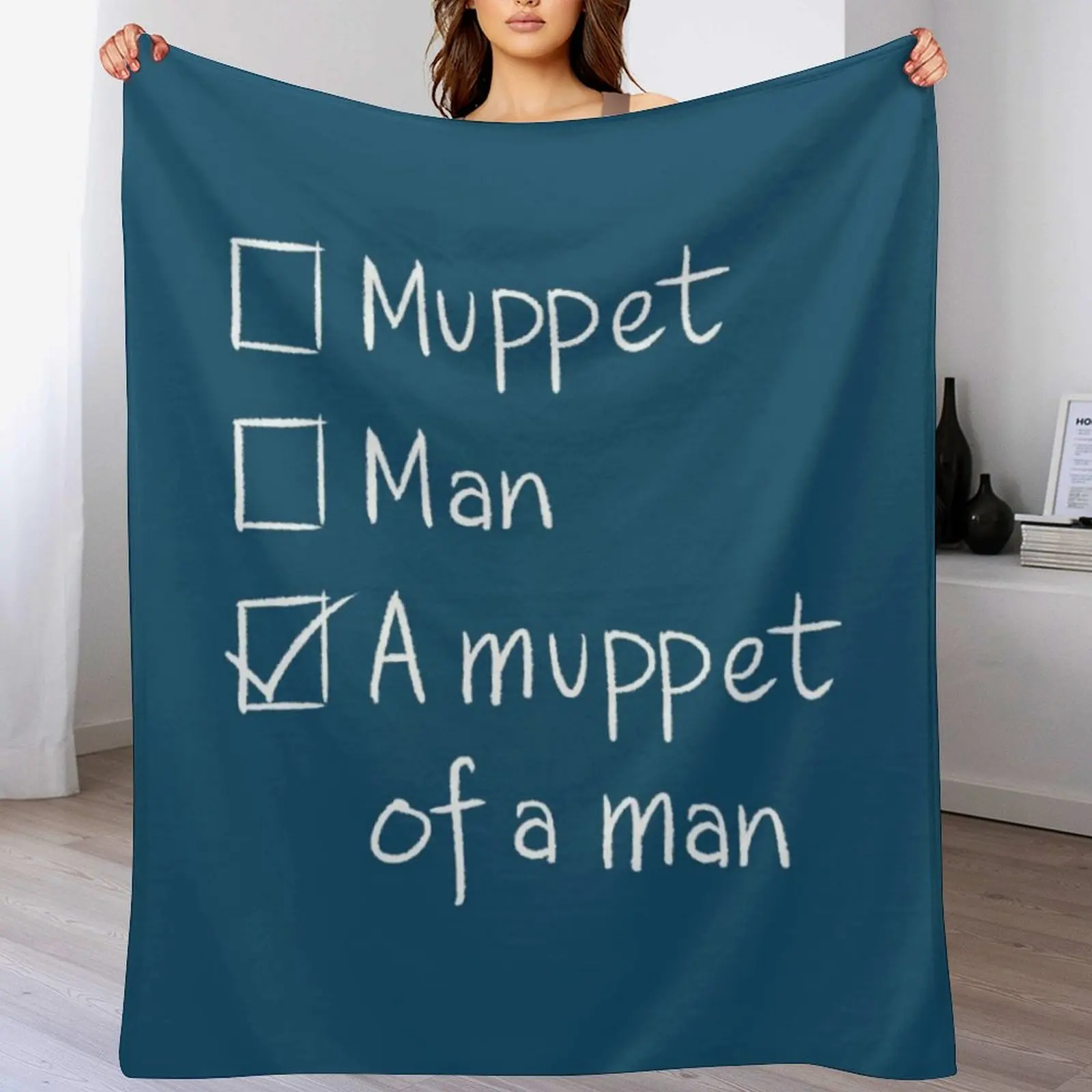 

Muppet or Man DARK Throw Blanket Nap Hairy warm for winter heavy to sleep Blankets