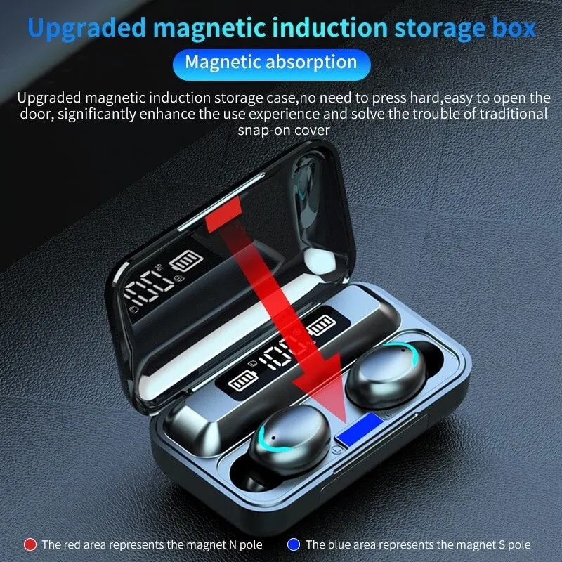 F9 TWS Wireless Earphones 6D Sound Noise Cancelling HIFI Earbuds Bluetooth 5.3 Mini Earbuds Headphone Pro Touch Control with Mic
