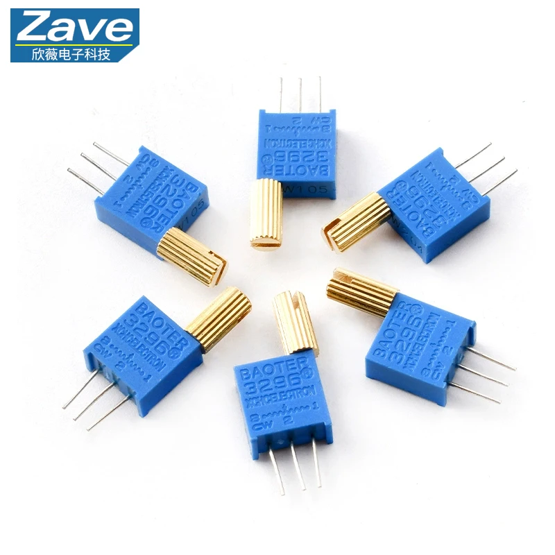 3296W/X Multi-Turn Adjustable Potentiometer - 1K/2K/5K/10K/20K/50K/100K/200K/500K/1M (Metal Long Shaft)