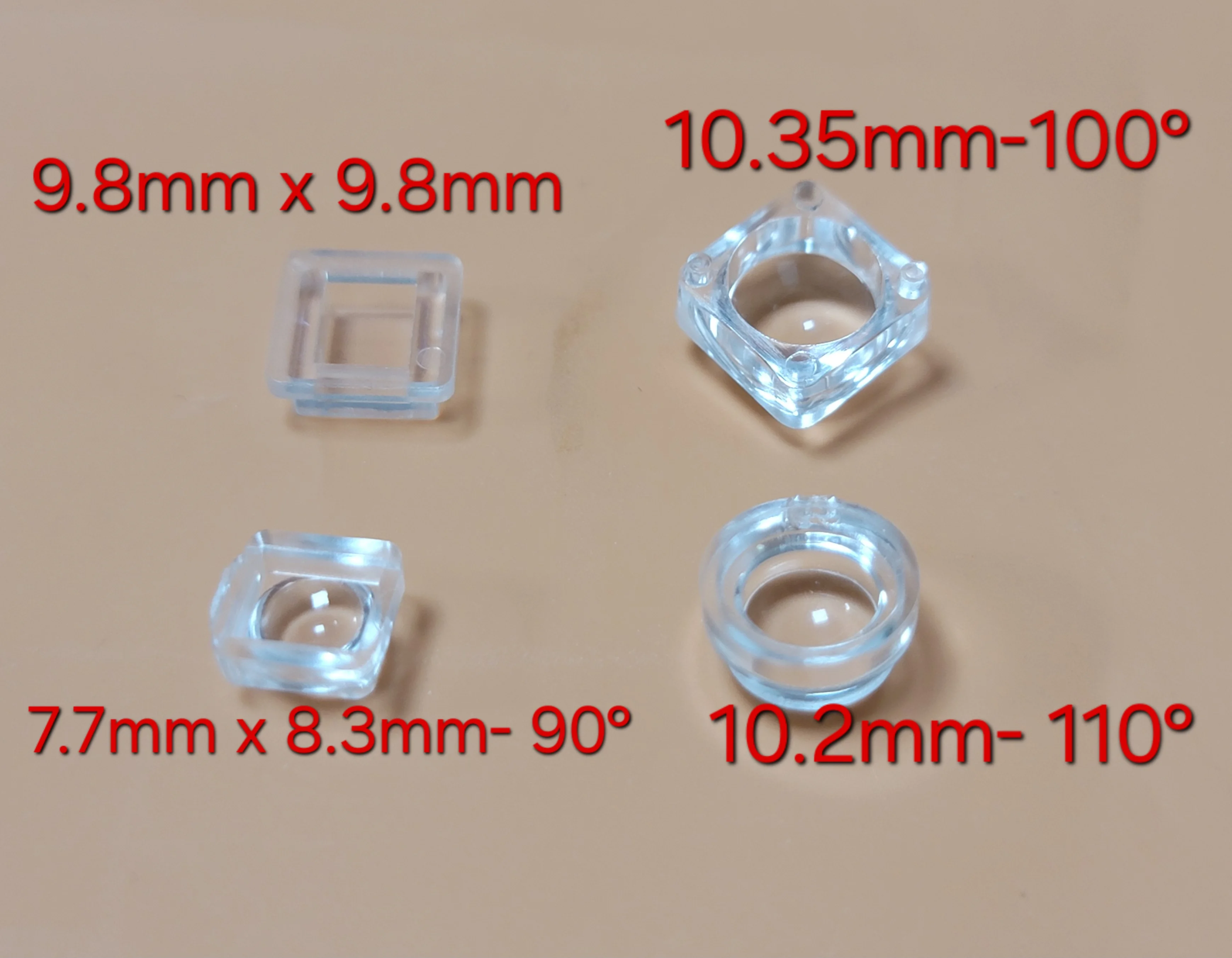 3535 5050 smd Lens,9.8mm x 9.8mm/ 10.35mm /7.7mm x 8.3mm /10.2mm Convex lens，Luminescent scattering led lens