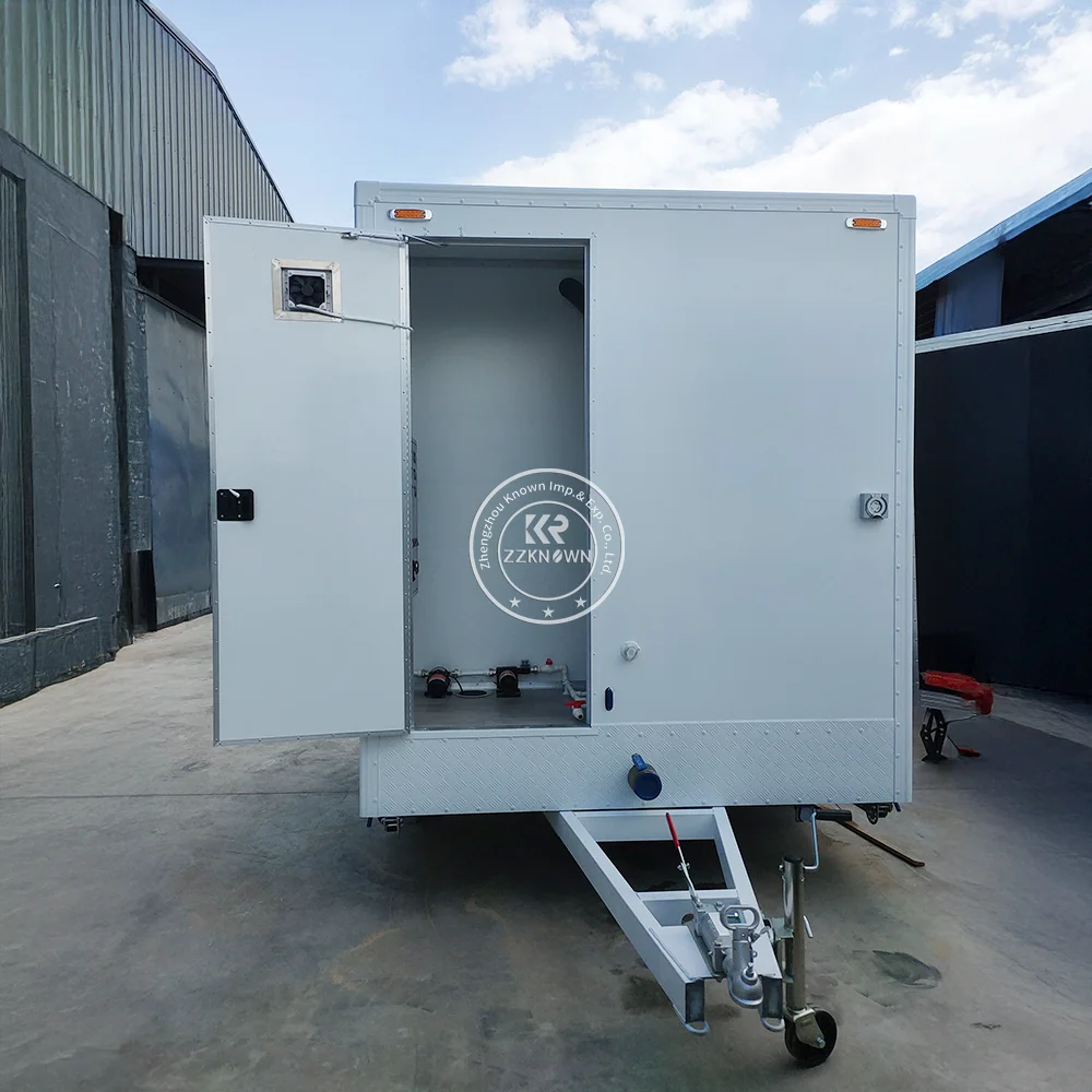 

Portable Trailer Mounted Restroom and Shower Room Trailers Mounted Porta Potty Toilet Trailer for Sale