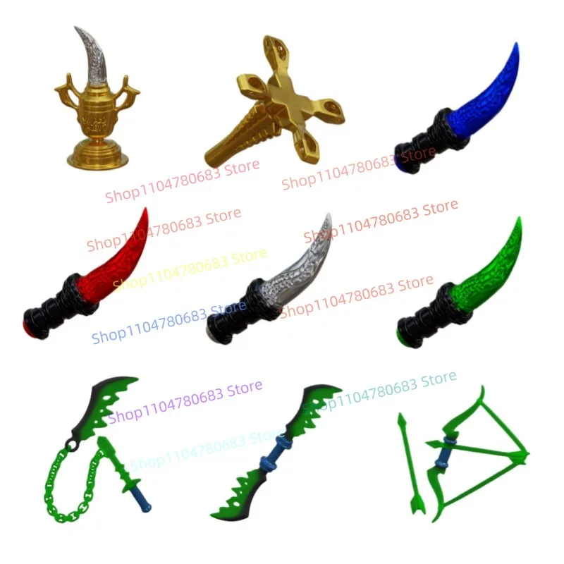 

Строительные блоки MOC-золотой трофей и меч, аксессуары для мини-фигурки, сборная модель, украшение в виде персонажей аниме и фильма, игрушка в подарок