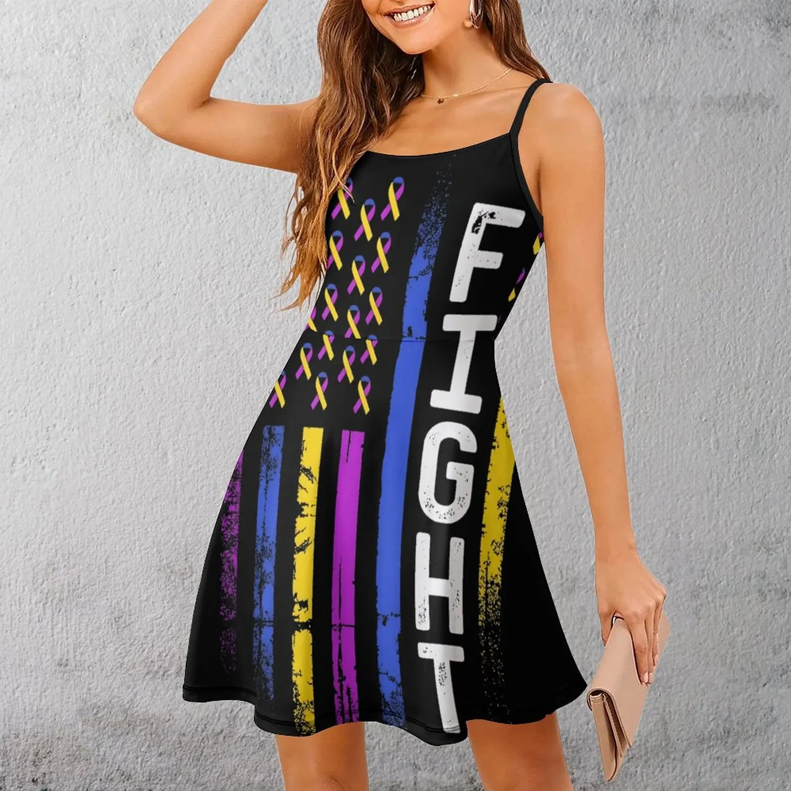 

Красочный дизайн с геометрическим принтом, женское платье на бретельках, милое сексуальное женское платье, коктейльные платья с забавной шуткой