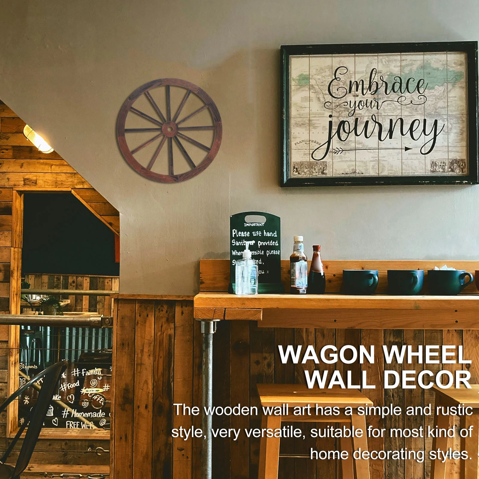 Wood Wagons Wheel Decorative Wooden Wheels Old Western Style Wagon Wheels Decor Vintage Rustic Wall Hanging Wood Cartwheel