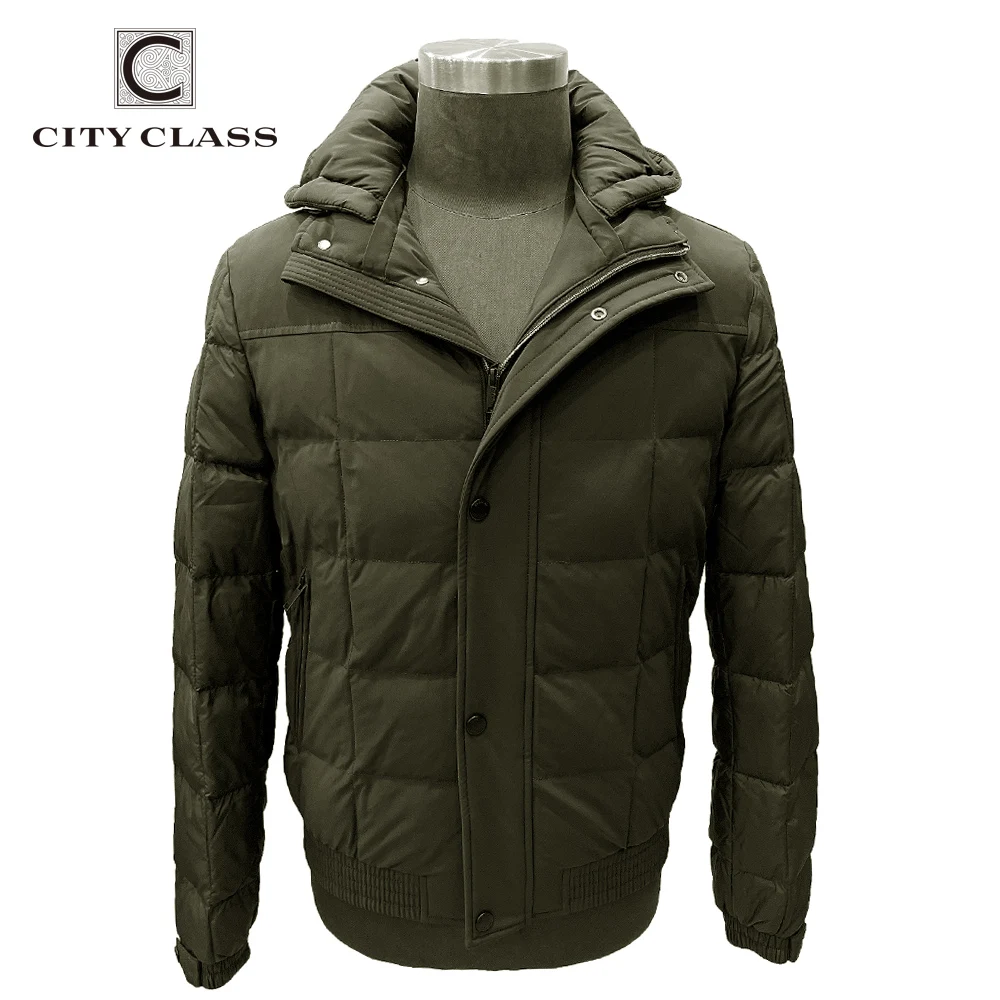 CITY CLASS Fashion Men Winter Jacket Coat Quilted Sustans Padding Popular Thick Jacket Remoable Hood Zipper Coats Tops for Male