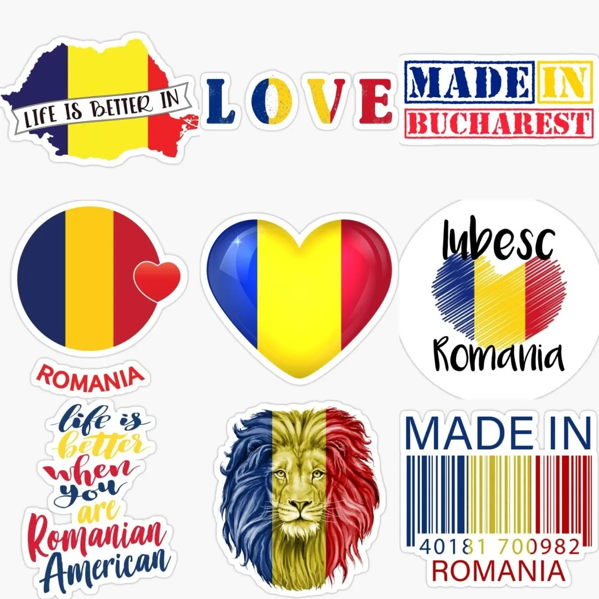 

Romanian RO Flag Map Love Sticker Vinyl Laptop Wall Room Accessories Camper Bicycle Van Truck Window Glass Helmet Racing Decal