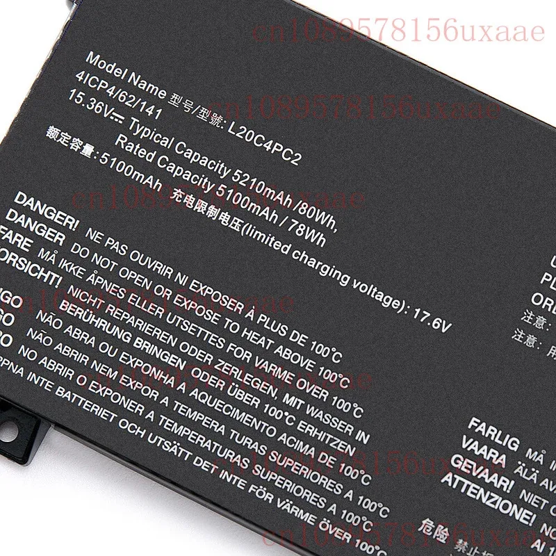 

80Wh L20C4PC2 L20D4PC1 L20M4PC2 Battery For Lenovo Legion 5-17ACH6H 5-17ITH6H XMSJ