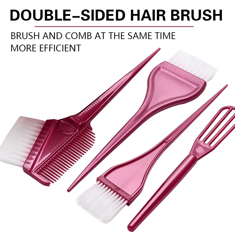 5Pcs Set Hair Dyeing Kit Hair Color Dye Bowl Stirring Brush For Hair Coloring Bleaching Salon Home Hair Dye Hair Salon Tools