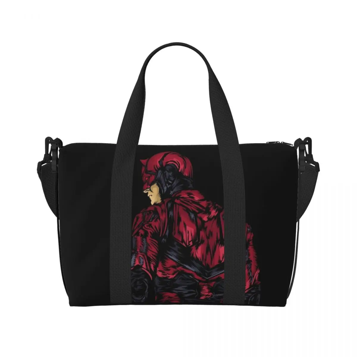 

Custom Superhero Daredevil Comic Beach Tote Bag Women Extra Large Gym Carry On Travel Shopping Bags