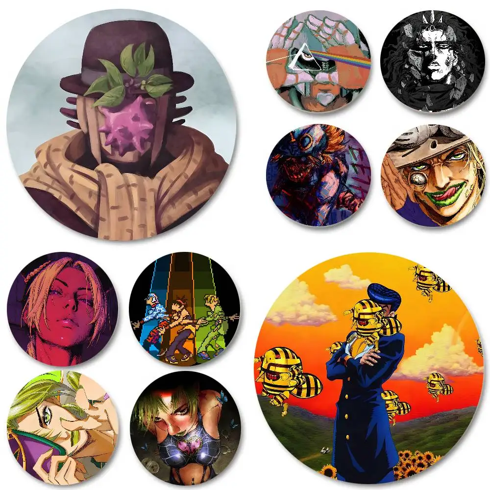 Popular Fashion Cool Anime JO-JO B-BizarreS A-AdventureS Badge Metal Brooch for Bag Clothes Hat Decor Cosplay Accessories Gifts
