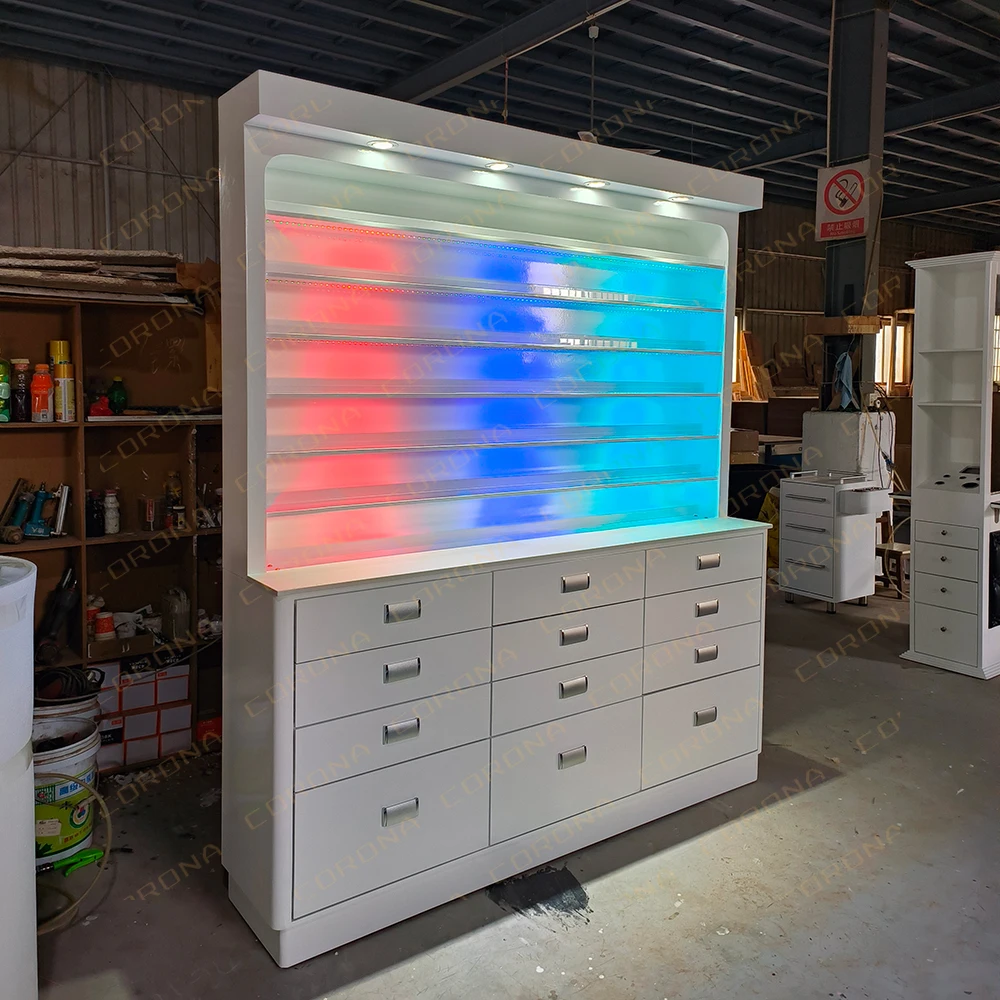 ネイルショップディスプレイラックシェフトサロン家具片面マニキュアネイルテーブルマニキュア用の収納付き