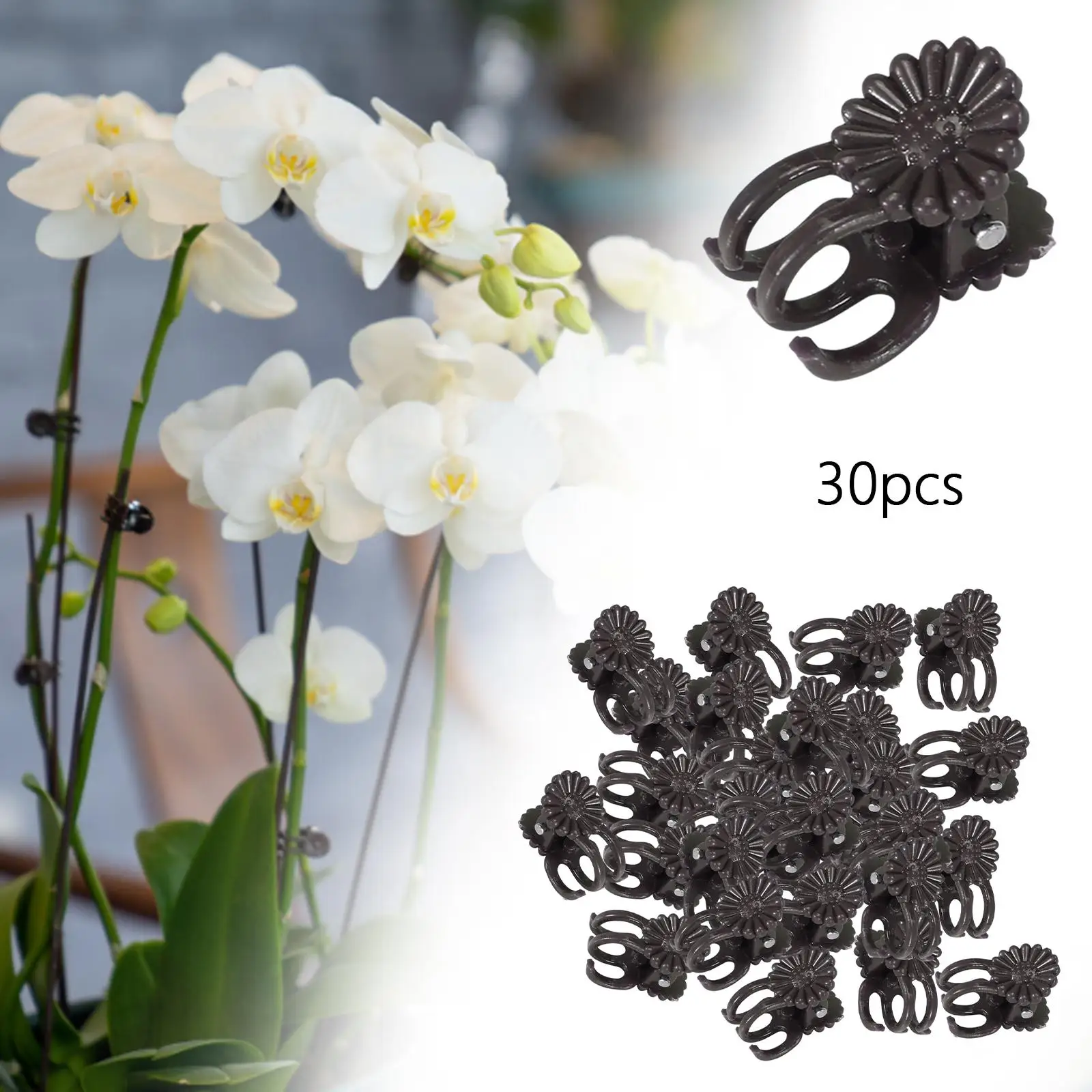 

30Pcs Plant Fix Clips Orchid Stem Vine Support Vegetables Farm Flowers Fruit Tied Bundle Branch Clamping Gardening Tools