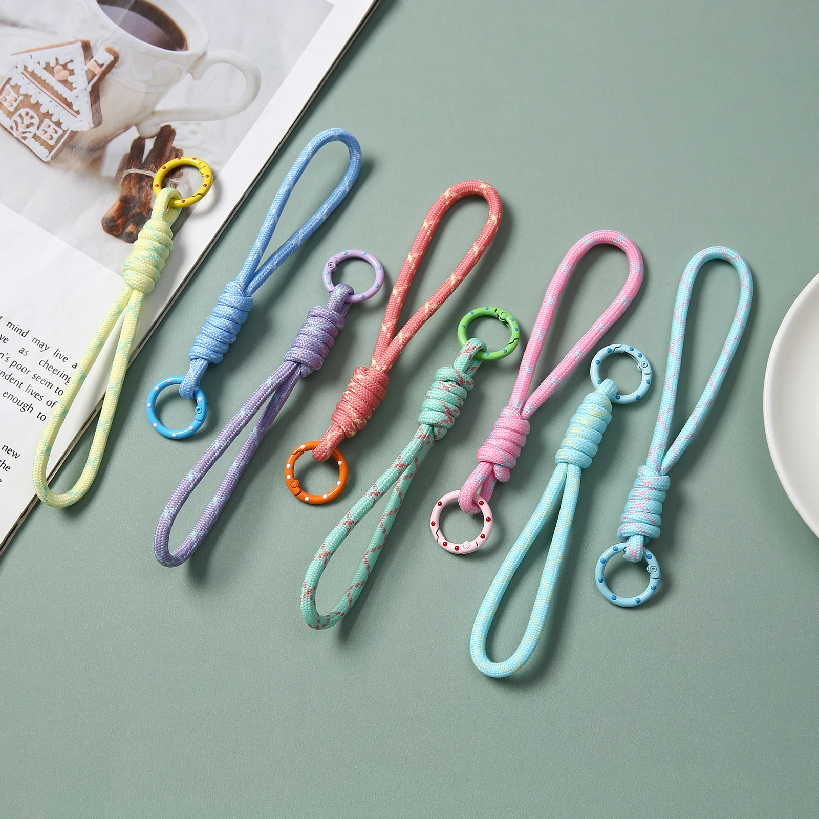 1/2/5/10/20 قطعة المفاتيح الإبداعية للهاتف المحمول الحبل مكافحة خسر عقدة حبل حزام حلقة رئيسية الرجال النساء Diy بها بنفسك مفتاح الملحقات #3
