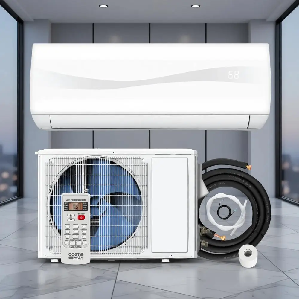 12000 BTU Mini Split AC/Heat Pump, 20 SEER, 115V, Wall-Mounted, Cools up to 750 Sq. Ft. with Full Kit