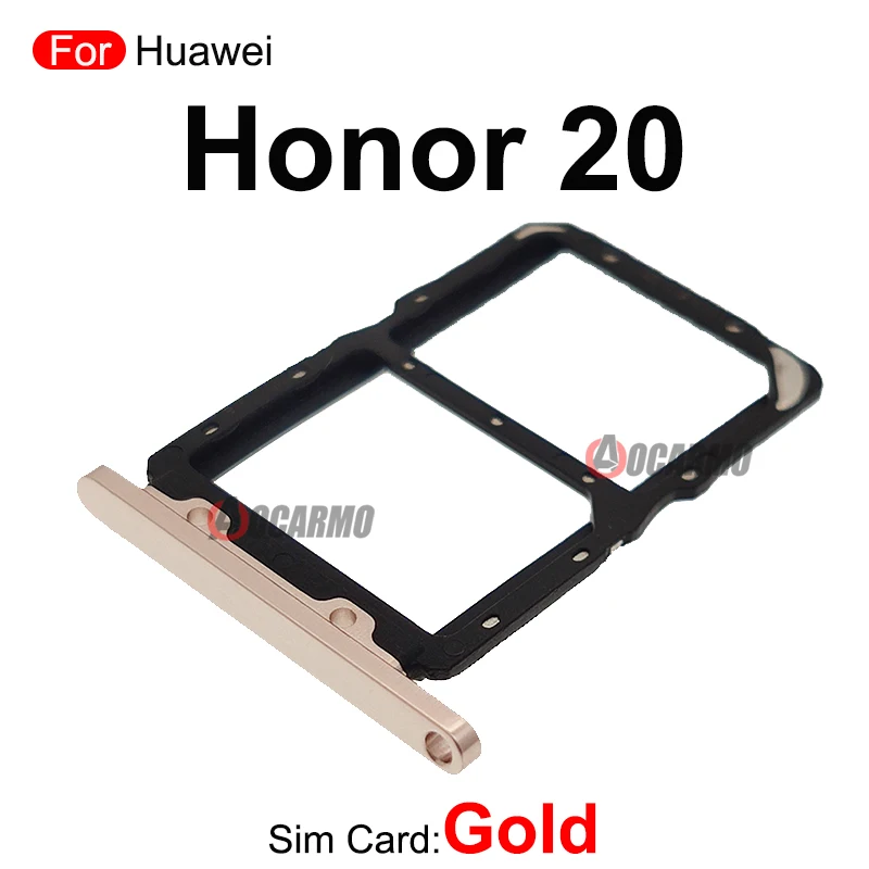 Blue Gold Purple Green Black SIM Card Tray Slot Holder For Huawei Honor 20 Pro 20Pro Replacement Parts