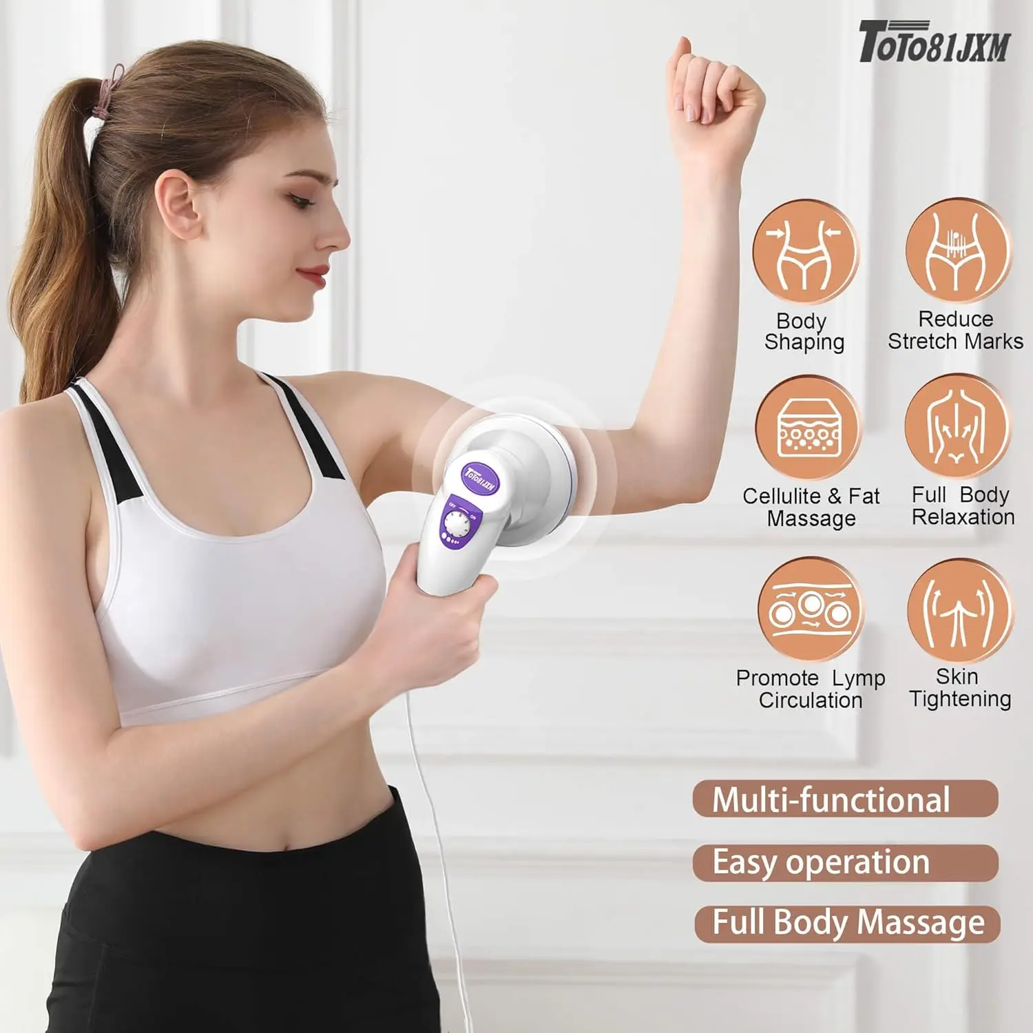 Electric Cellulite Massager – Body Sculpting Machine with 8 Massage Heads, Lymphatic Drainage & Skin Tightening for Belly Stomac