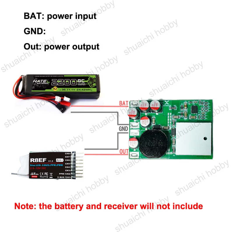 RCドローン受信機用Ubecリポバッテリー電源モジュール,ESCアクセサリ,オプション出力15v,12v,8.4v,3-20s,12v,1個