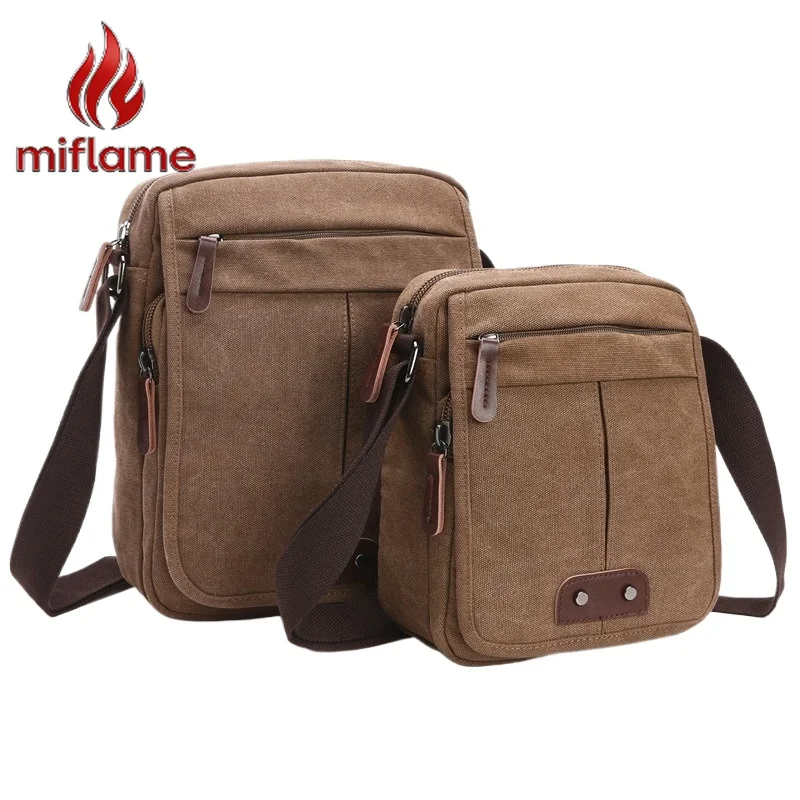 Canvas Crossbody Bag Vintage Fashion Unisex Shoulder Sling Bag for Business Travel School Casual Retro Style