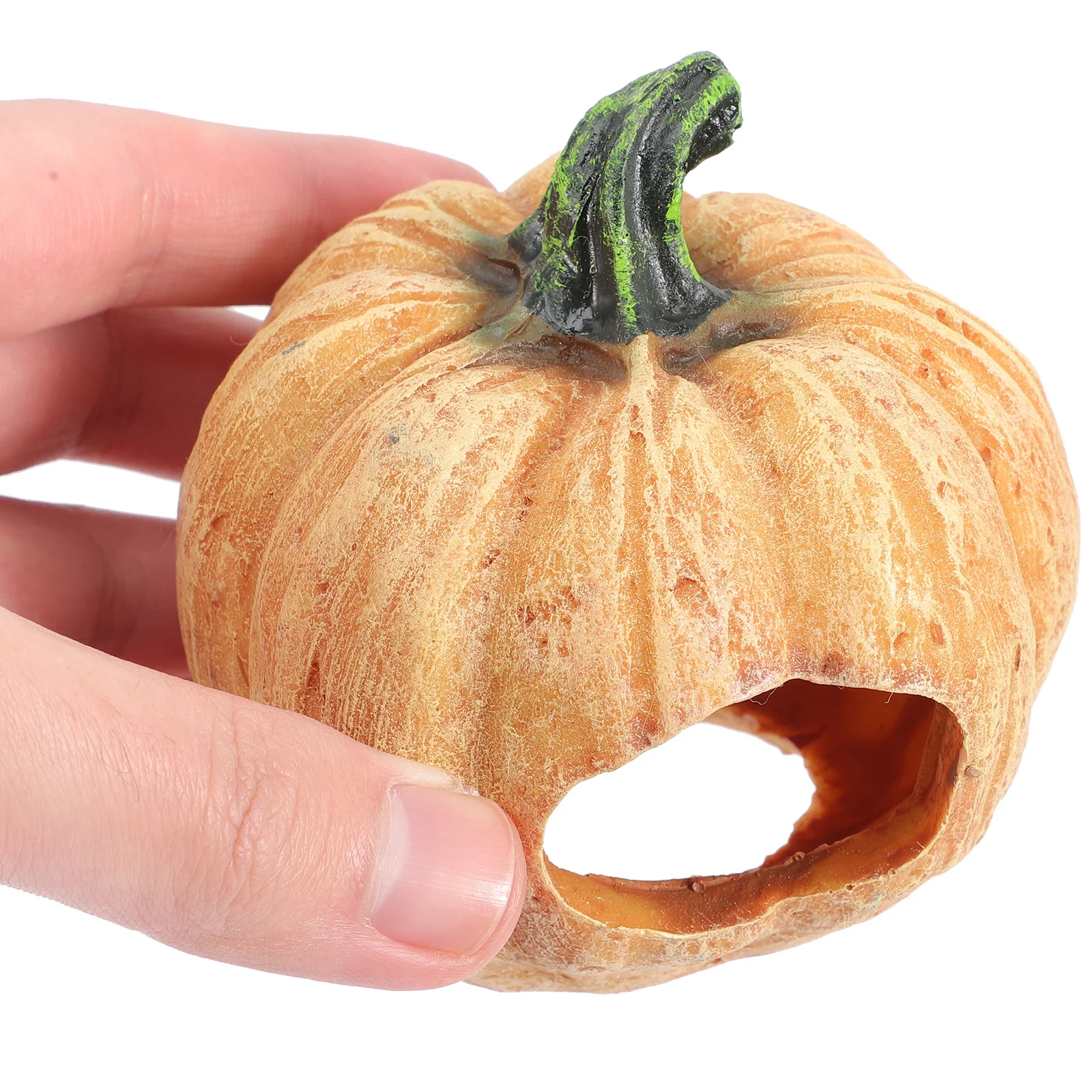 

1pcs Aquarium Pumpkin Decor Resin Craft Fish Tank Landscaping Prop For Reptile Lizard Cave Shrimp Hideout Home Desktop Ornament