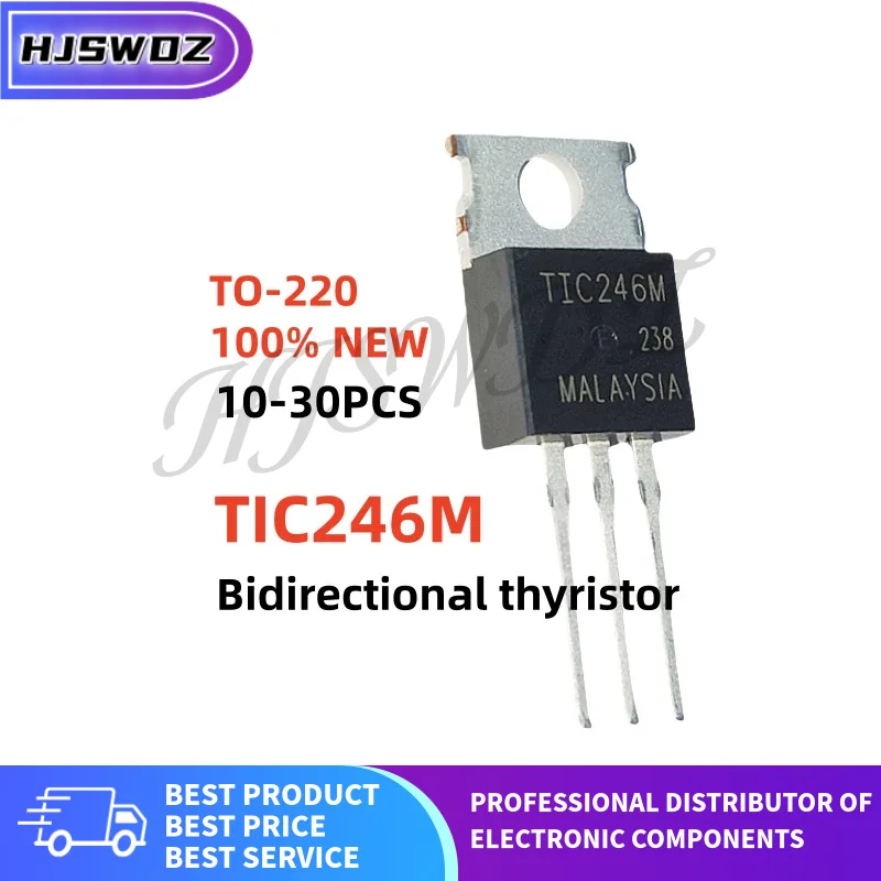 10/20/30Pcs Brand New TIC246M TIC 246M TO-220 Silicon Triacs Bdirectional Thyristor
