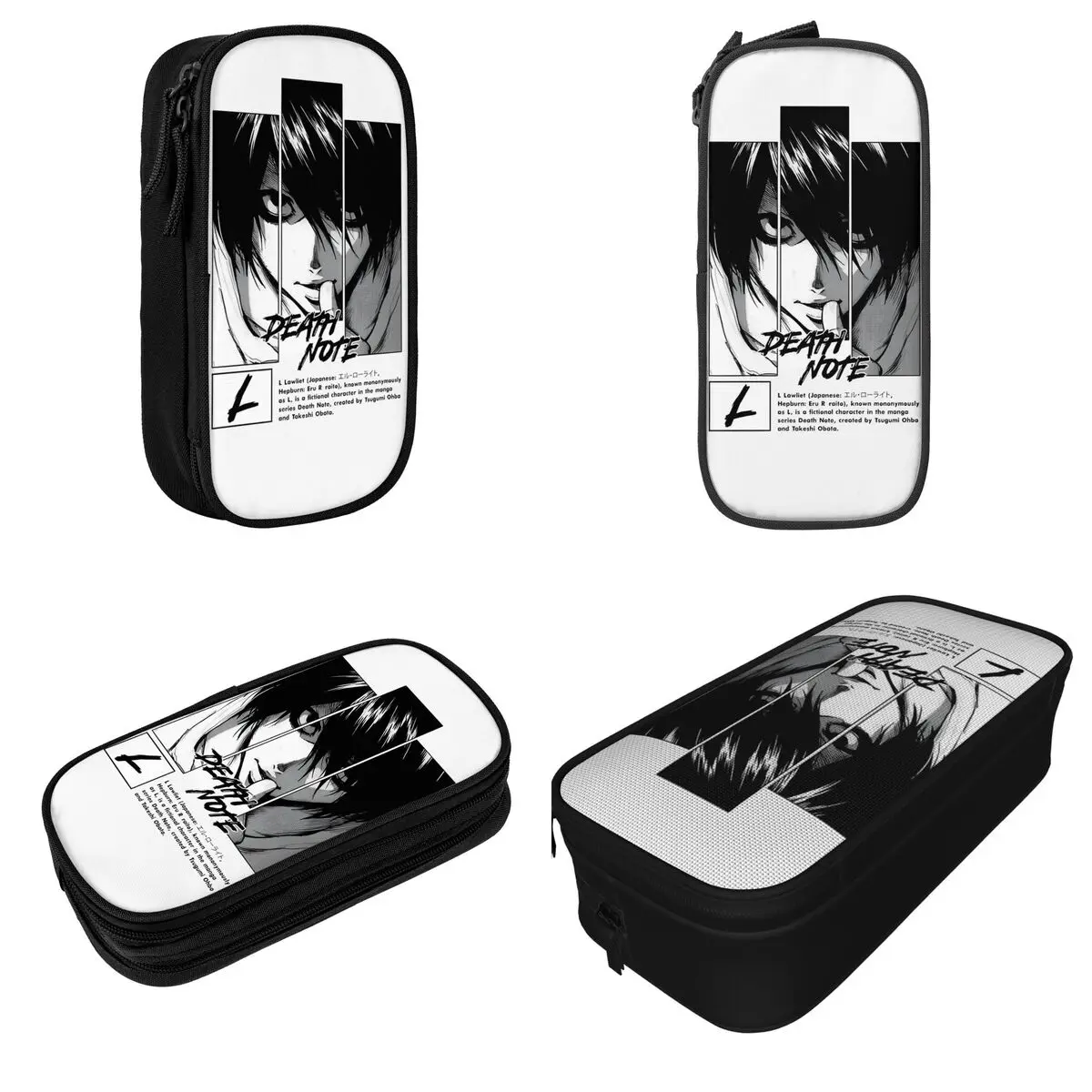 Diversão O mais inteligente Death-Note Lápis Casos, Lápis Bolsa, Pen Pouch, Estudante, Grande Capacidade Lápis Sacos, Material Escolar, Papelaria Cosmética