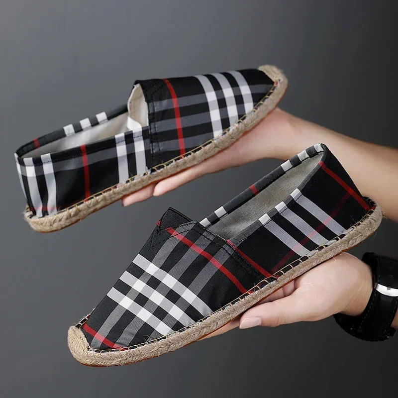 

Mens Shoes Casual Male Breathable Canvas Shoes Men Chinese Fashion 2024 Soft Slip On Espadrilles For Men Loafers Driving Shoes