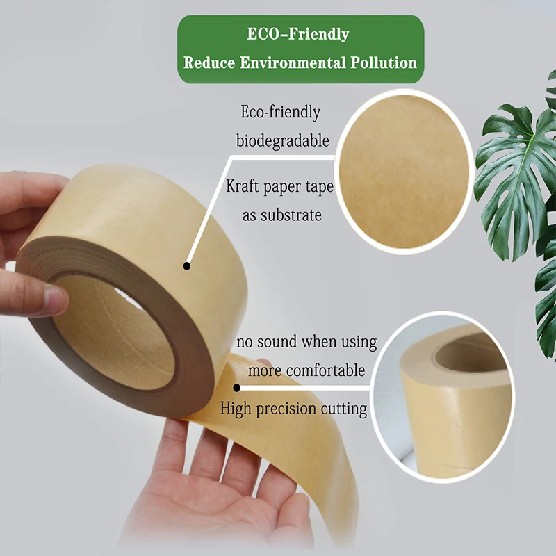 10 pieces.custom.Factory Custom Sealed Carton Packaging PE Self Adhesive Kraft Paper Tape