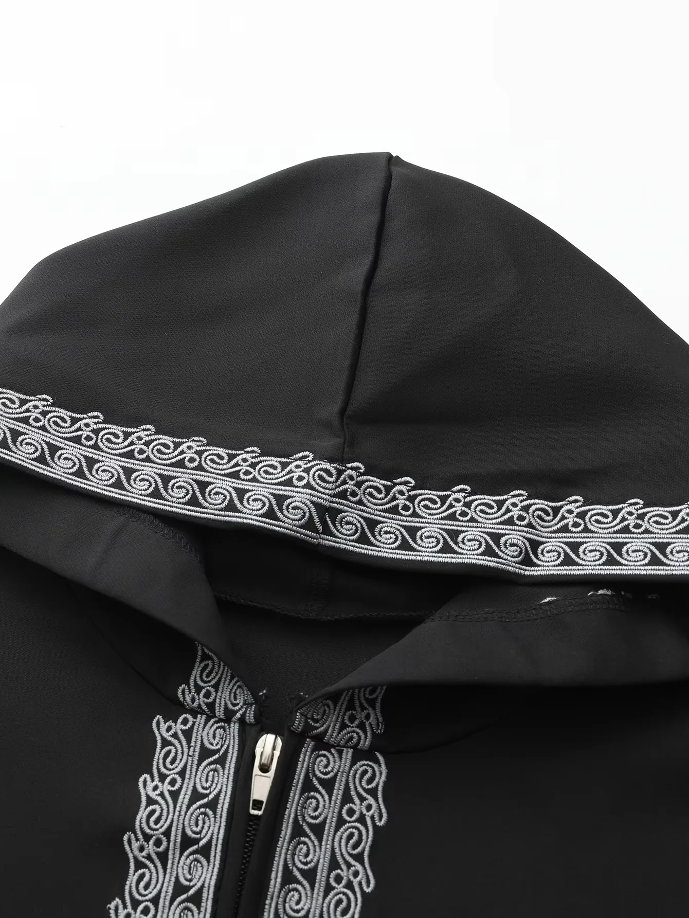 New Muslim men's long robe, Islamic hooded ethnic clothing, elegant retro MiddleEastern embroidery men's simple casual long robe