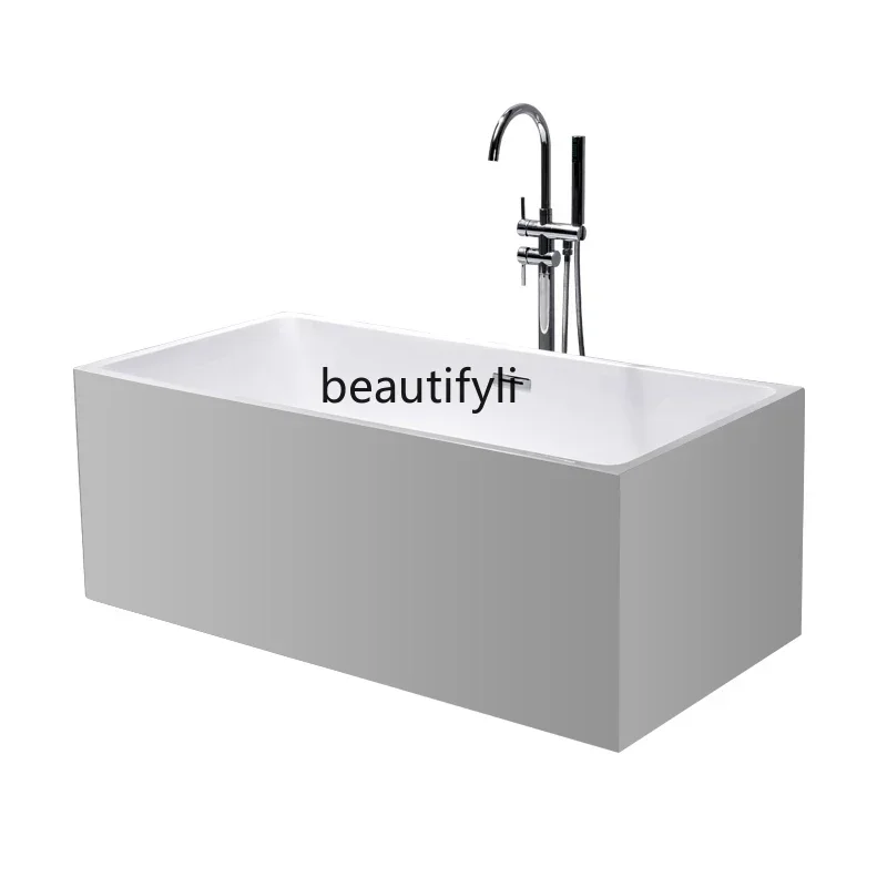 GG Freestanding acrylic bathtub household seamless integrated rectangular double bath